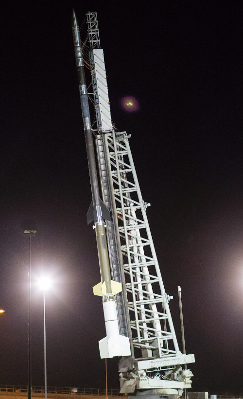 Black Brant sounding rocket on the rail